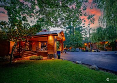 Front entrance of the main house at Sunset Cove Estates